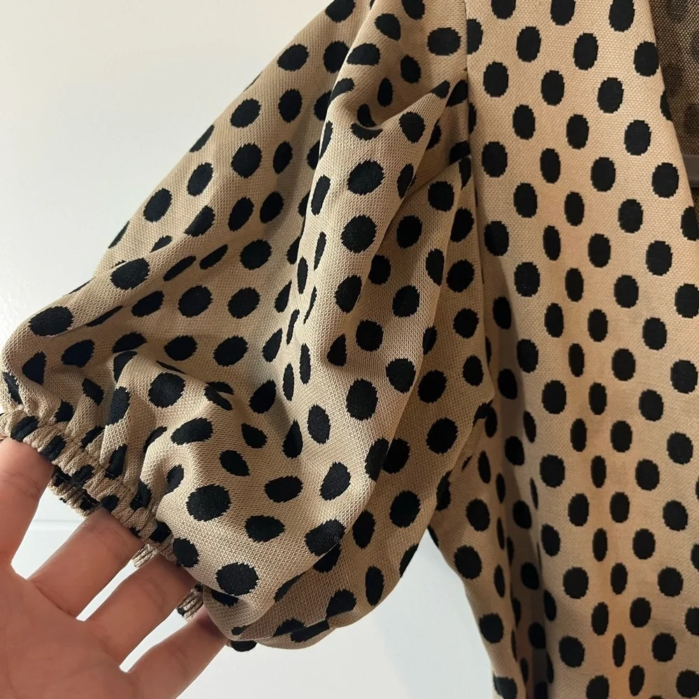 NWT Zara Belted Polka Dot Dress Size Medium